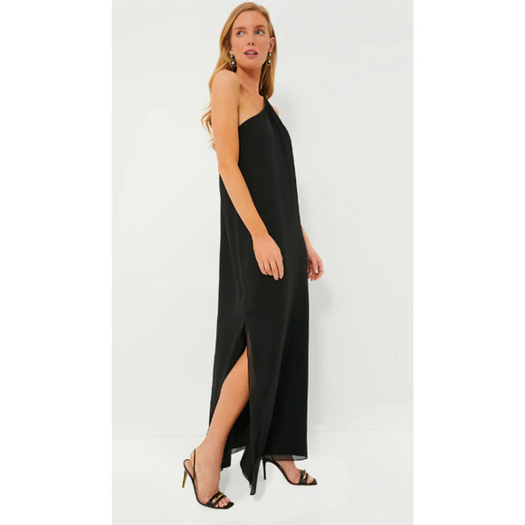 Tuckernuck Pomander Place Black Soleil Gown One Shoulder Formal Maxi Dress, M - Picture 7 of 14